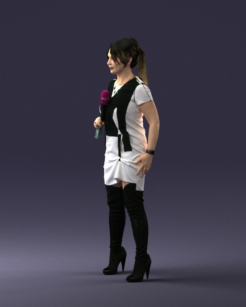 Woman with microphone 0331 3D model_27