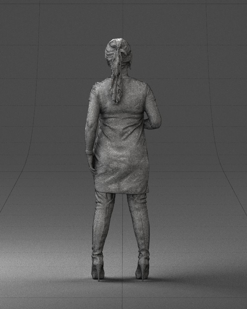 Woman with microphone 0331 3D model_20