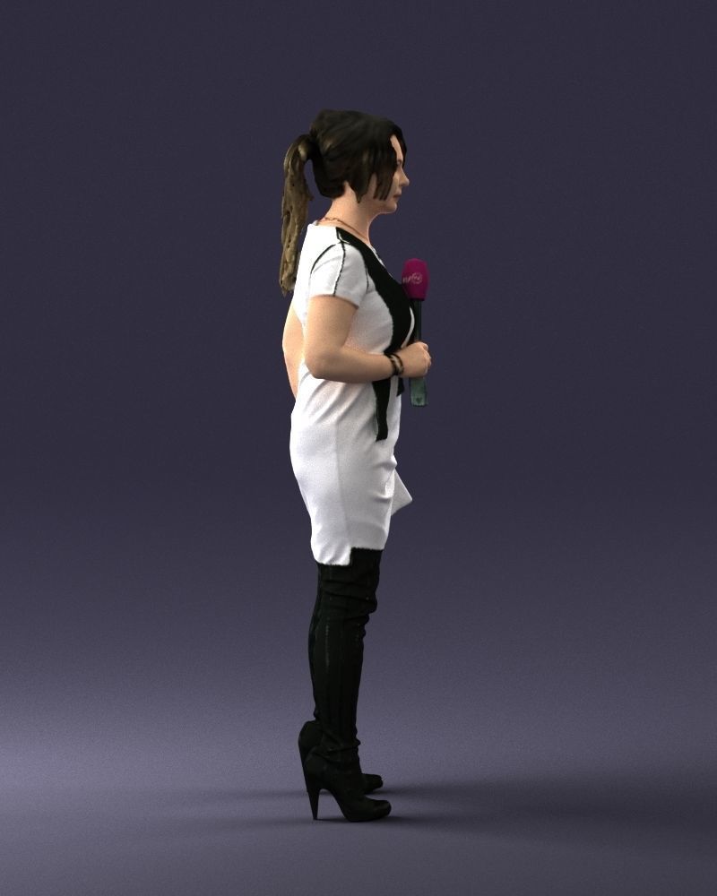 Woman with microphone 0331 3D model_12