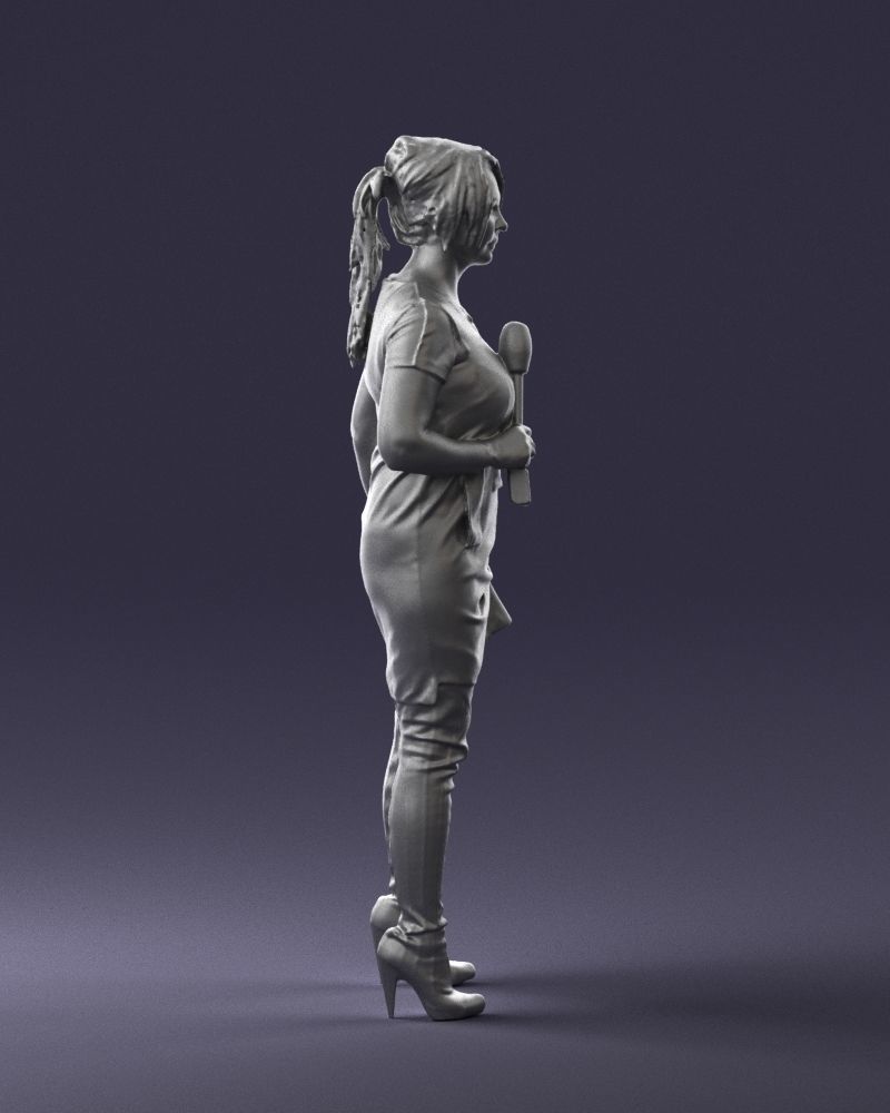 Woman with microphone 0331 3D model_13