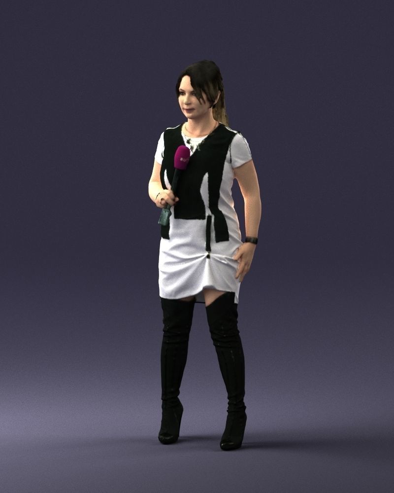 Woman with microphone 0331 3D model_30