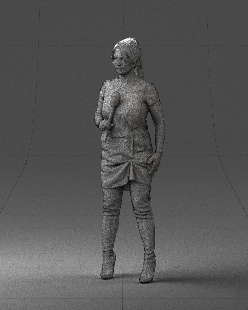 Woman with microphone 0331 3D model_32