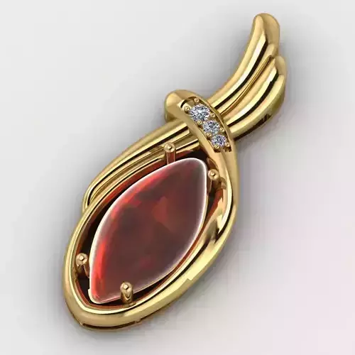 pendant garnet and diamond