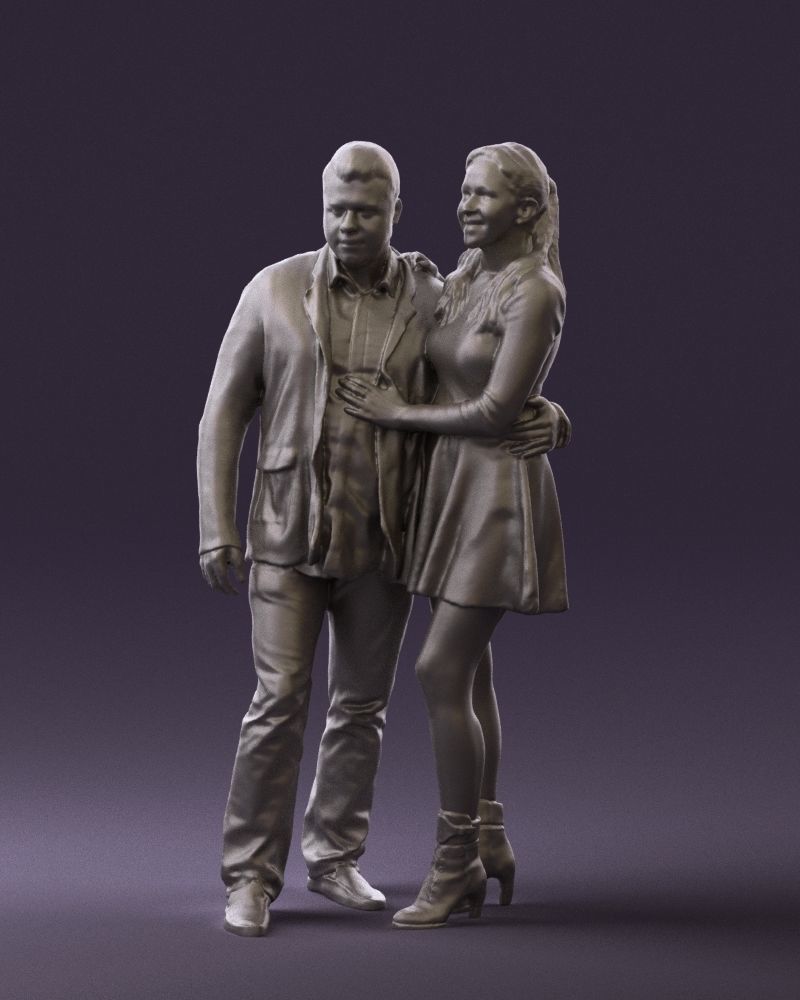 Man and woman in blue dress 0596 3D model_31