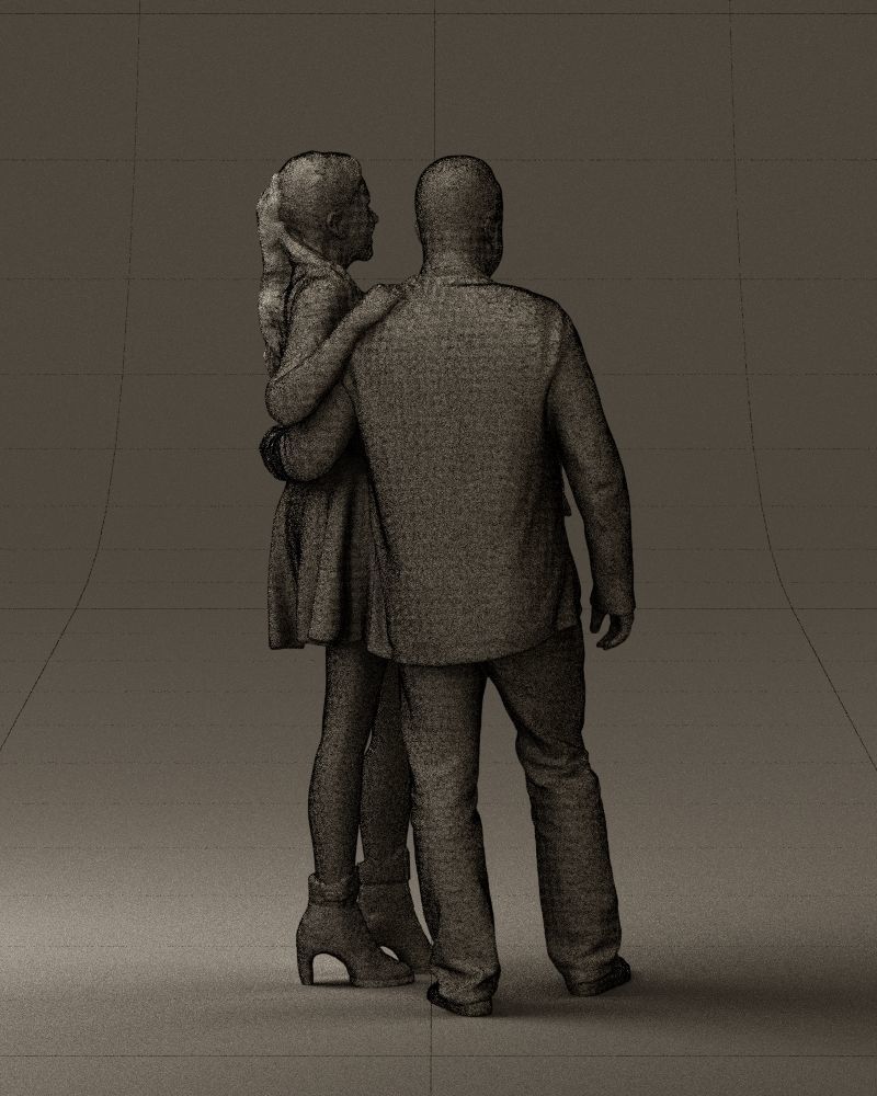Man and woman in blue dress 0596 3D model_17