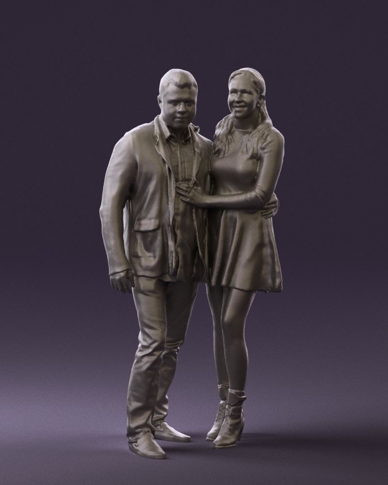 Man and woman in blue dress 0596 3D model_37