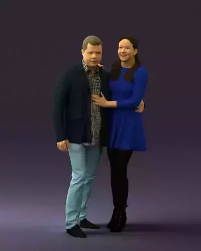 Man and woman in blue dress 0596