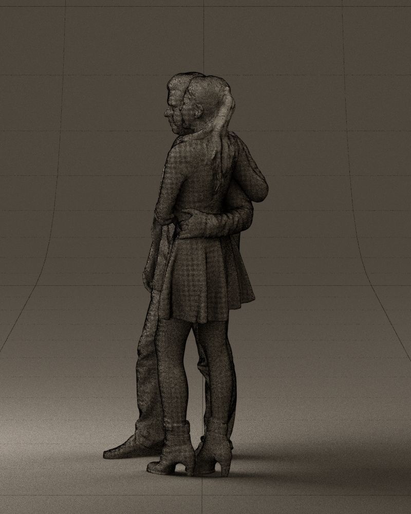 Man and woman in blue dress 0596 3D model_26