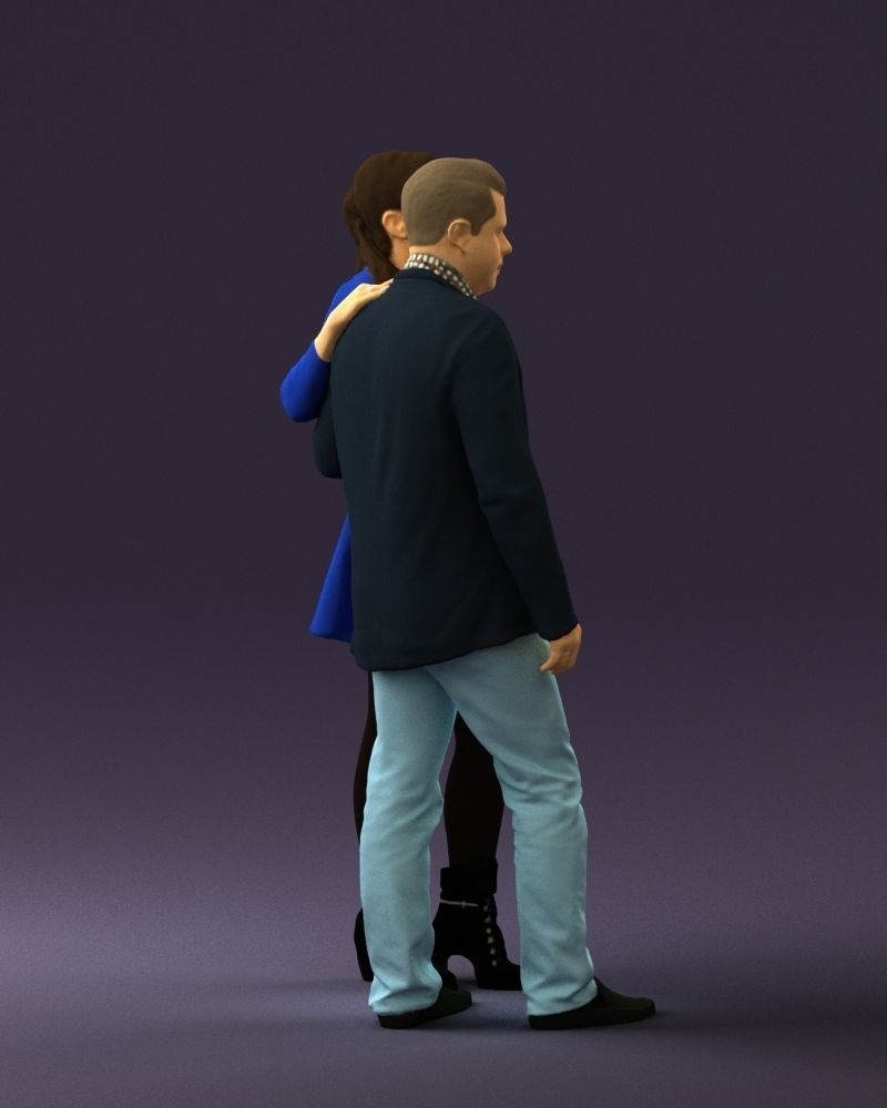Man and woman in blue dress 0596 3D model_12