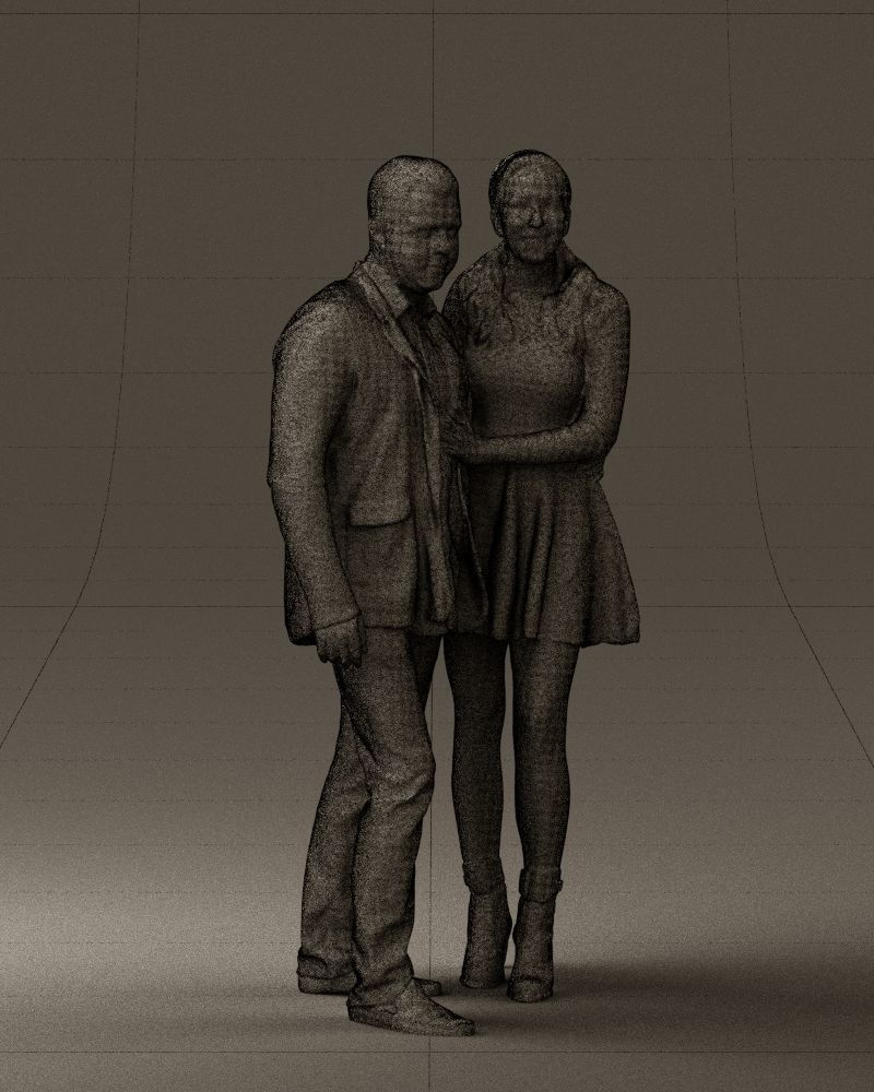 Man and woman in blue dress 0596 3D model_8