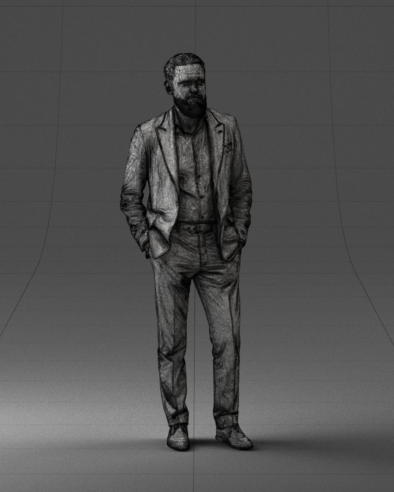 000014 Man in suit 0421-2 3dp 3D print model_8