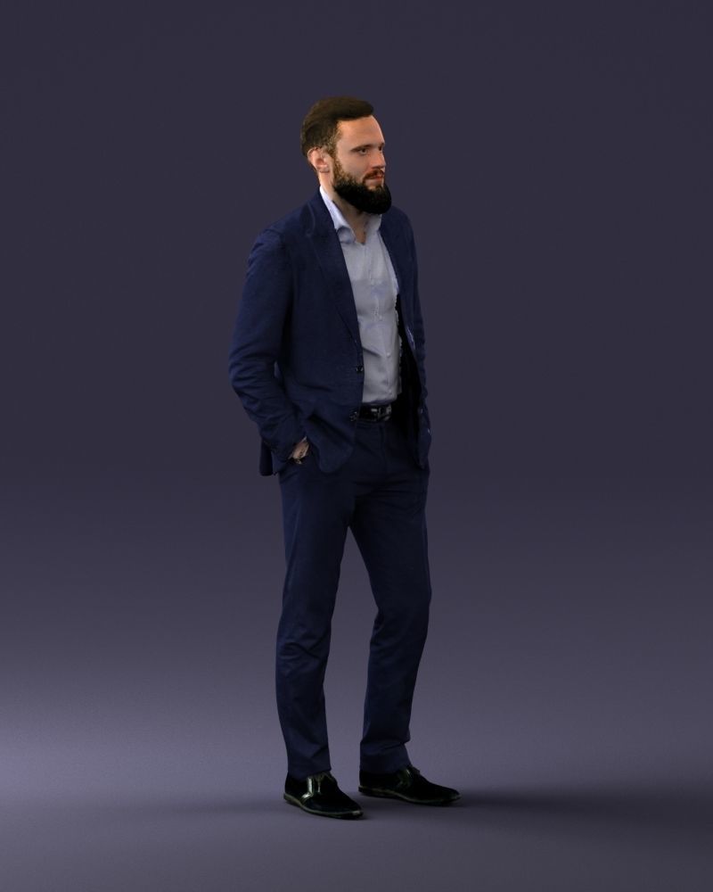 000014 Man in suit 0421-2 3dp 3D print model_9