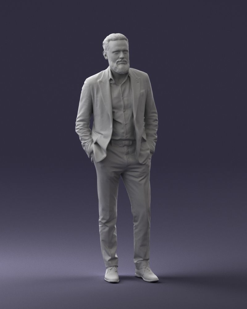 000014 Man in suit 0421-2 3dp 3D print model_7