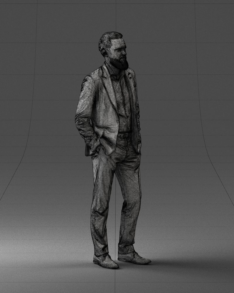 000014 Man in suit 0421-2 3dp 3D print model_11