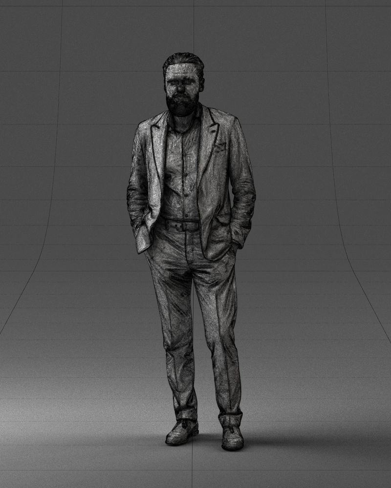 000014 Man in suit 0421-2 3dp 3D print model_2