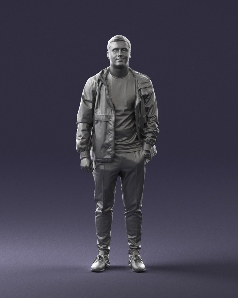 Man in a black tracksuit 0274 3D Print Ready 3D print model_1