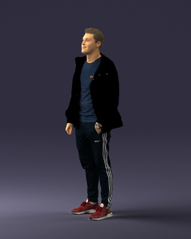Man in a black tracksuit 0274 3D Print Ready 3D print model_27