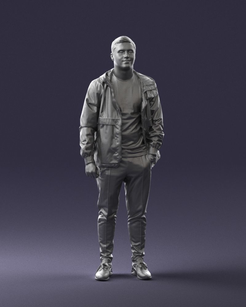 Man in a black tracksuit 0274 3D Print Ready 3D print model_4