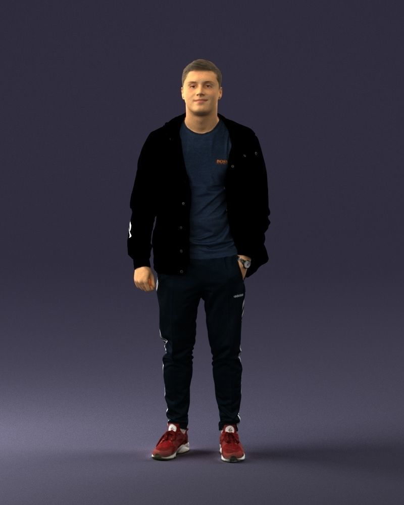 Man in a black tracksuit 0274 3D Print Ready 3D print model_33