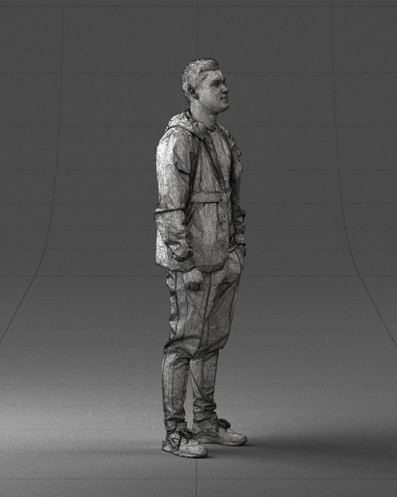 Man in a black tracksuit 0274 3D Print Ready 3D print model_11