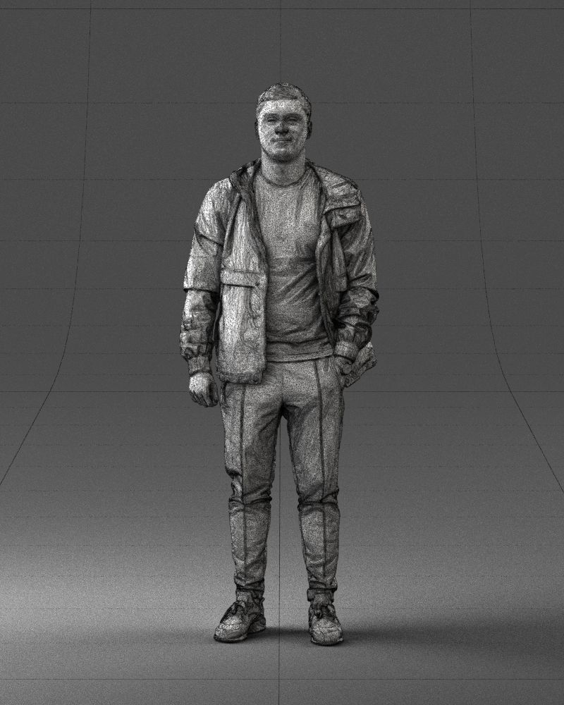 Man in a black tracksuit 0274 3D Print Ready 3D print model_35