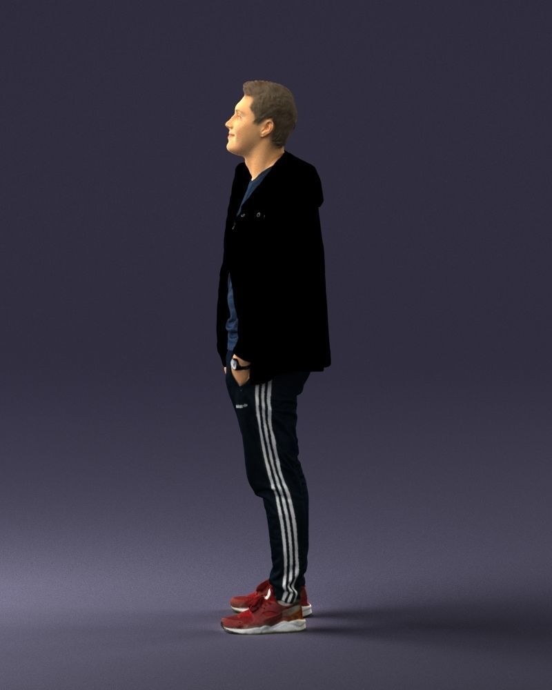 Man in a black tracksuit 0274 3D Print Ready 3D print model_24