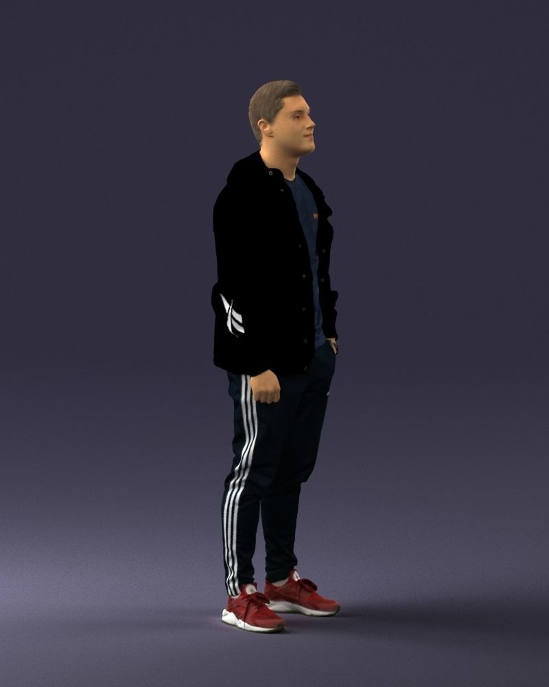 Man in a black tracksuit 0274 3D Print Ready 3D print model_9