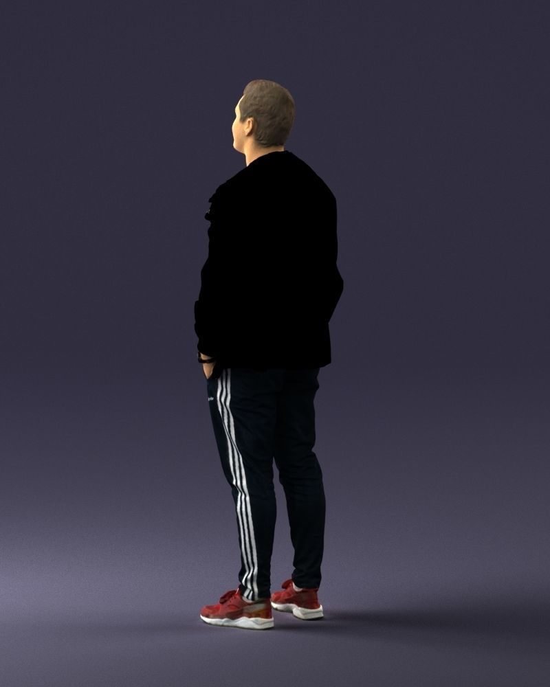 Man in a black tracksuit 0274 3D Print Ready 3D print model_21