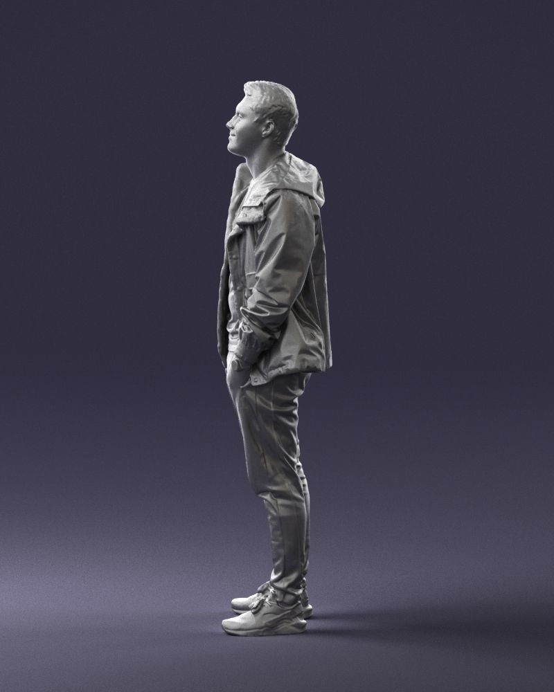 Man in a black tracksuit 0274 3D Print Ready 3D print model_25
