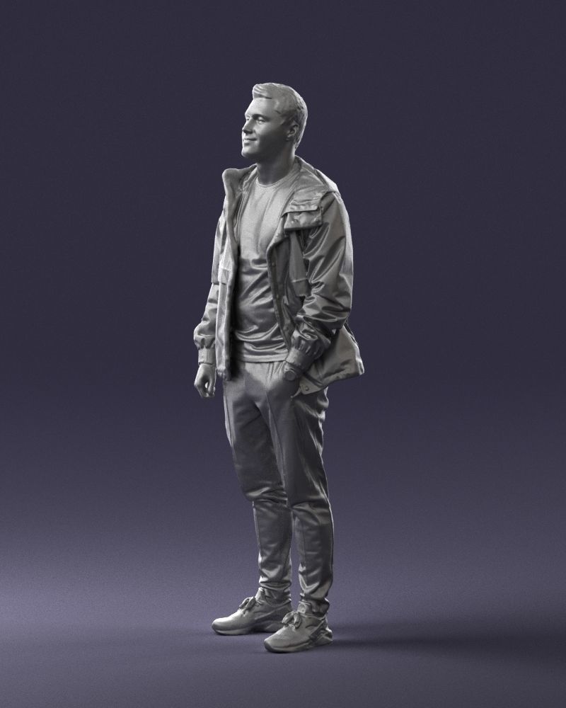 Man in a black tracksuit 0274 3D Print Ready 3D print model_28