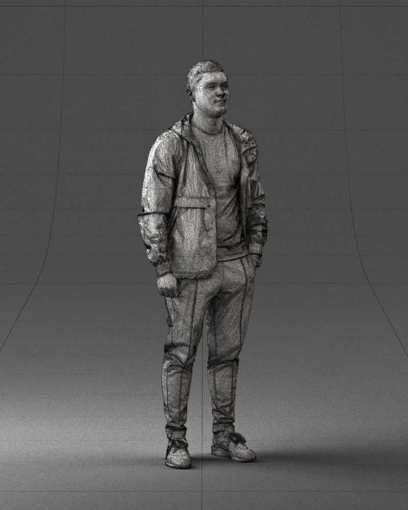 Man in a black tracksuit 0274 3D Print Ready 3D print model_8