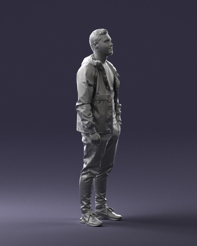 Man in a black tracksuit 0274 3D Print Ready 3D print model_10