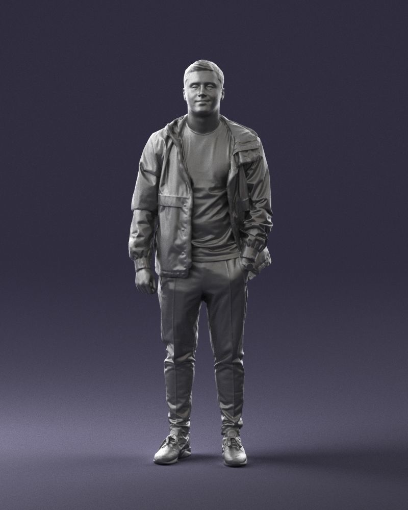Man in a black tracksuit 0274 3D Print Ready 3D print model_34