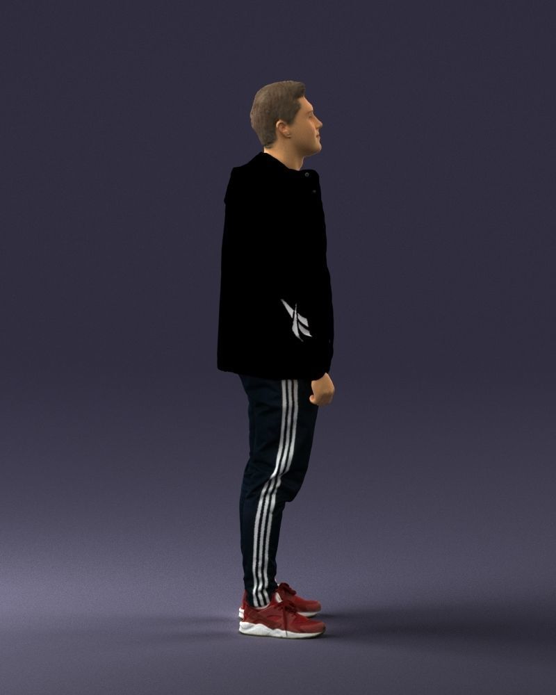 Man in a black tracksuit 0274 3D Print Ready 3D print model_12