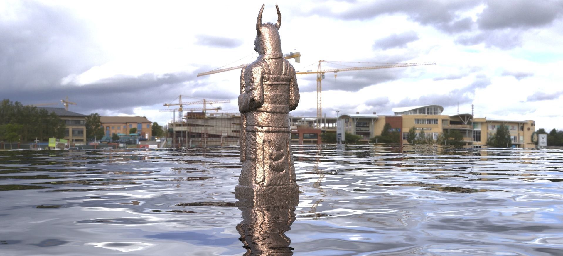 Reptile Statue 3D model_1