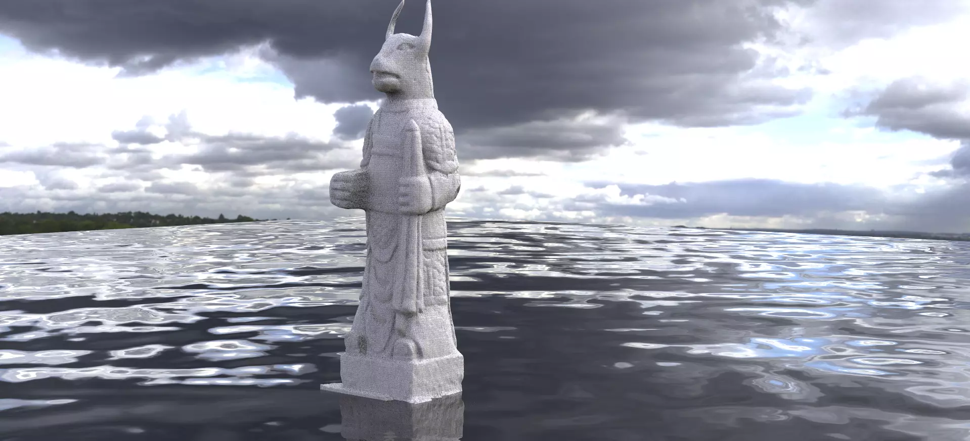 Reptile Statue 2 3D model_0