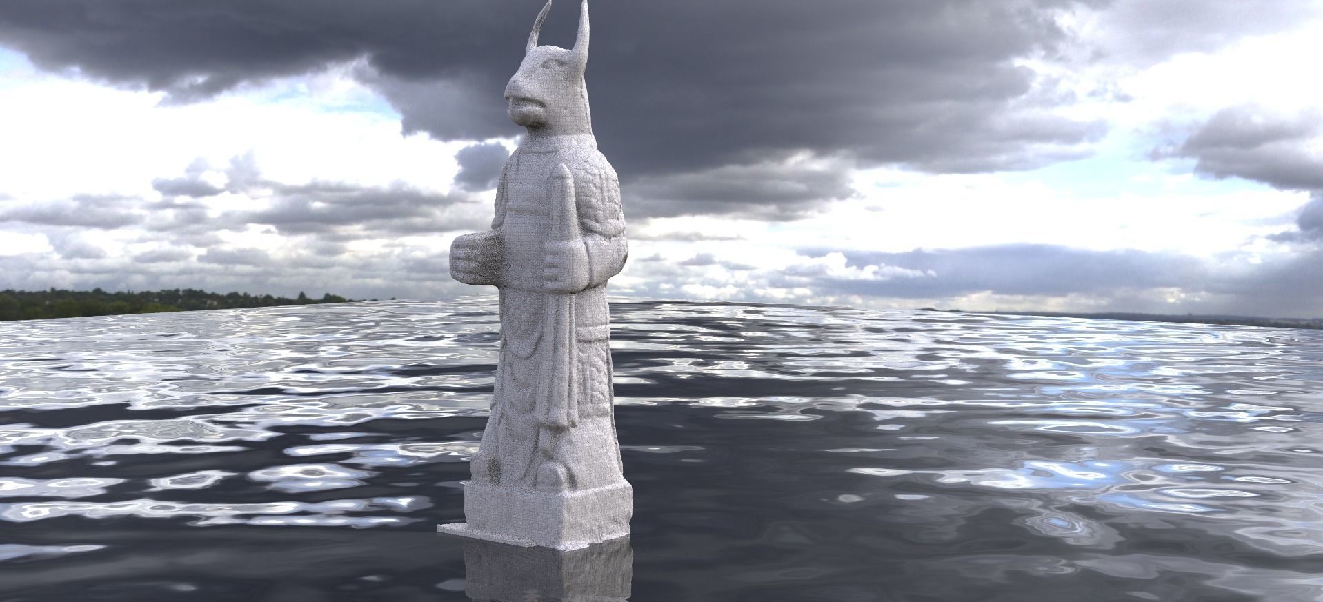 Reptile Statue 2 3D model_1