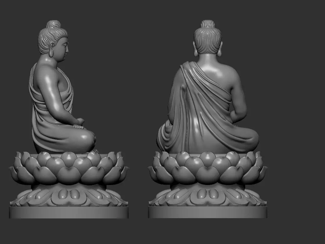 Buddha statue 3D model_0