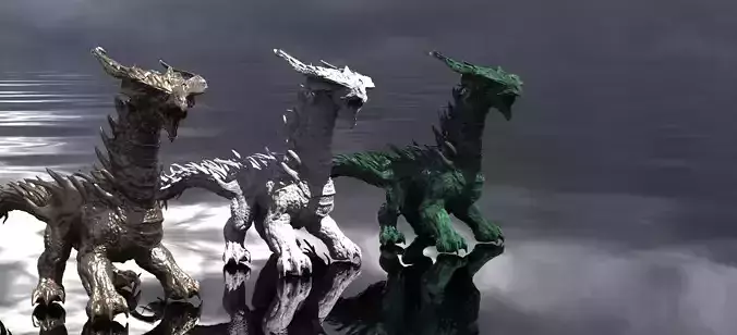 Reptile Statue monster big 