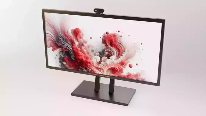 Gamer monitor with webcam Free 3D model