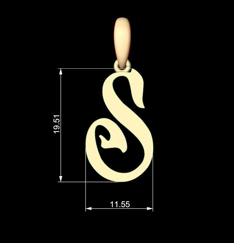 Initial Letters Pendant HalloWitch S 3D print model_5