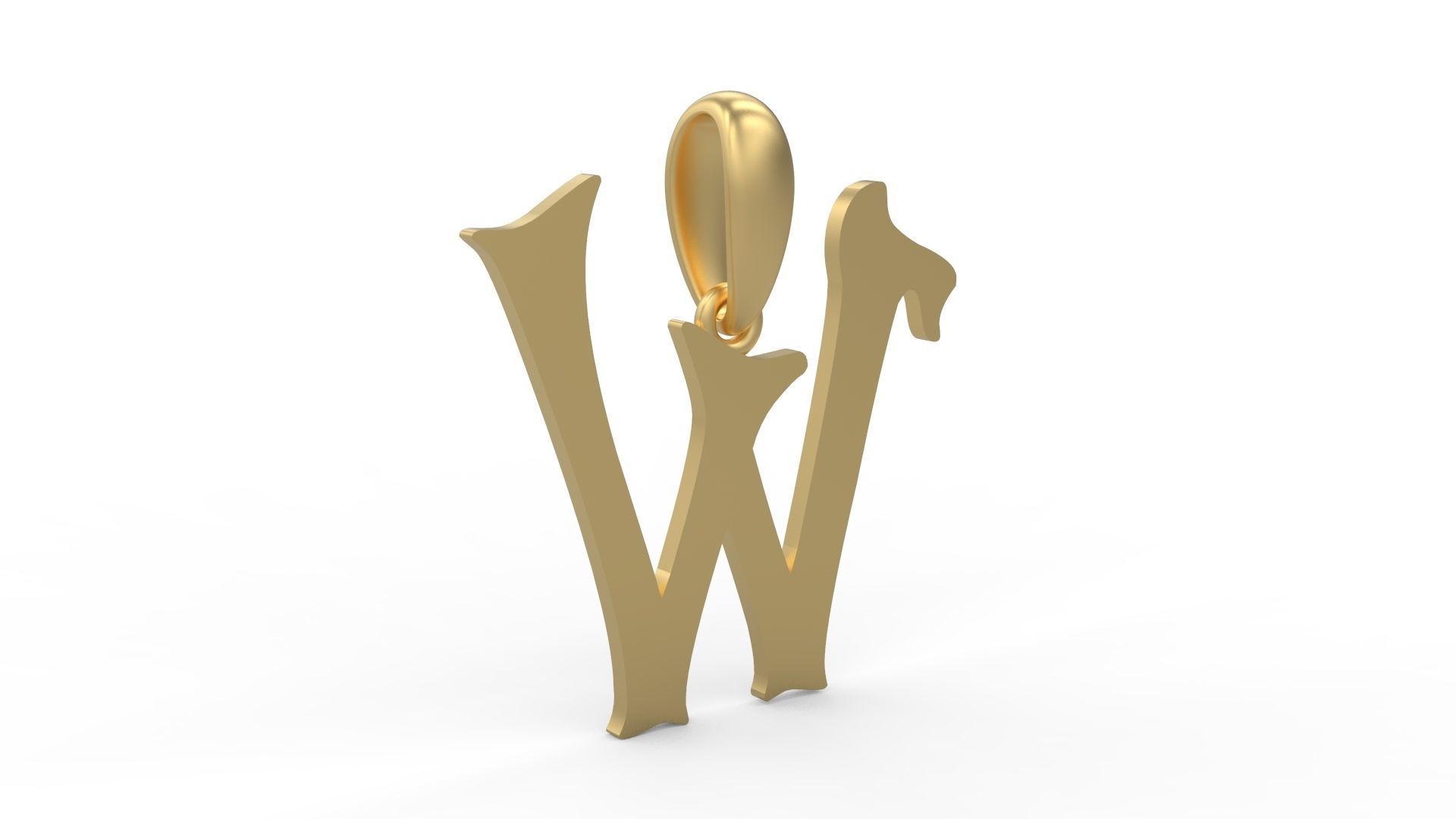Initial Letters Pendant HalloWitch W 3D print model_3