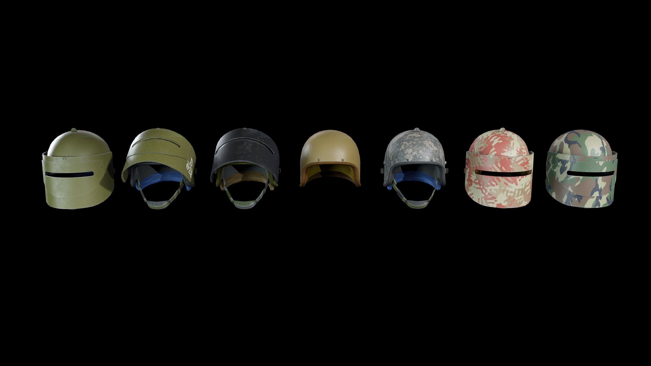 Heavy helmet Maska-1SCH Low-poly 3D model_3