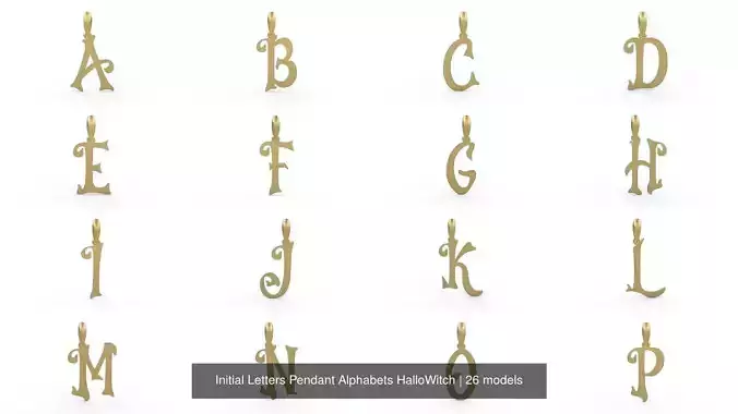 Initial Letters Pendant Alphabets HalloWitch