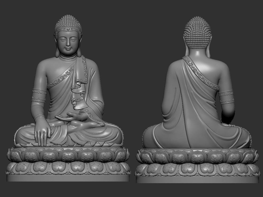 Buddha statues 3D model_1