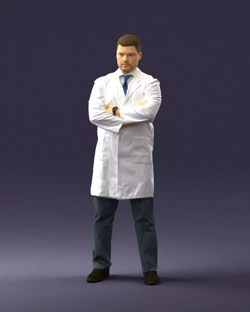000460 Male Doctor Standing with Crossed Arms 3dp 3D print model