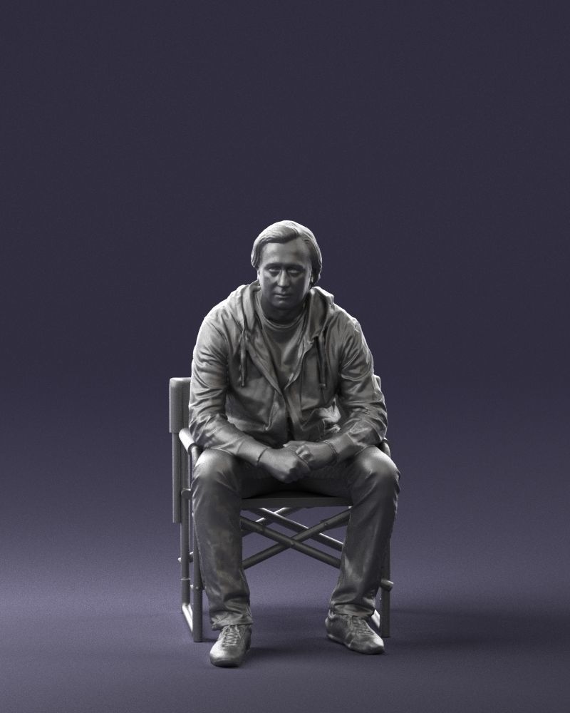 Man is sitting on a chair 0182 3D Print Ready 3D print model_34