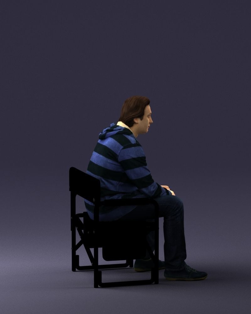 Man is sitting on a chair 0182 3D Print Ready 3D print model_12