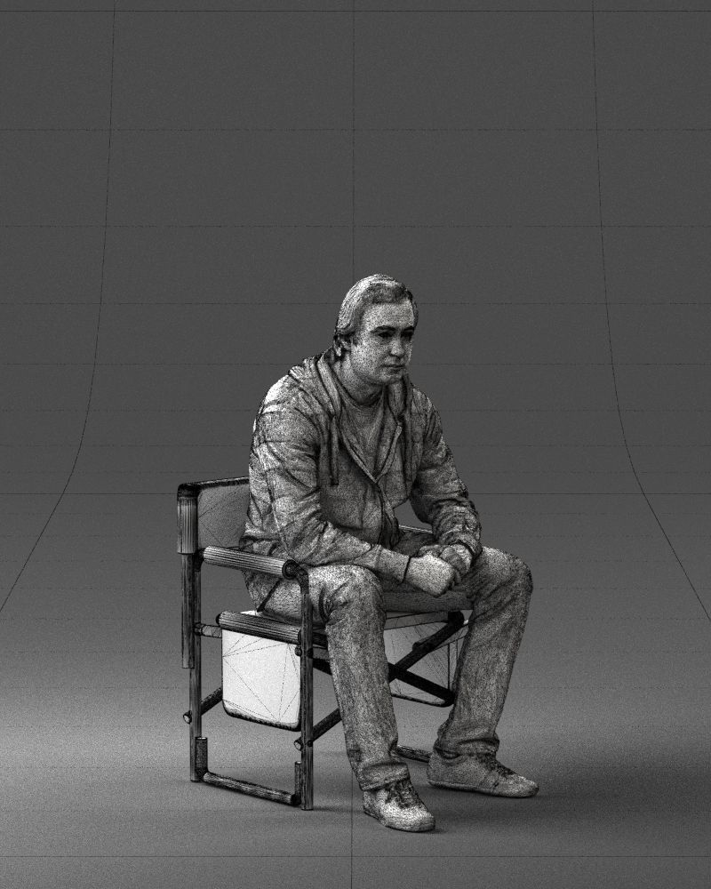 Man is sitting on a chair 0182 3D Print Ready 3D print model_8