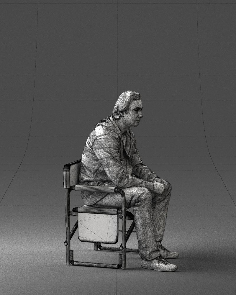 Man is sitting on a chair 0182 3D Print Ready 3D print model_11